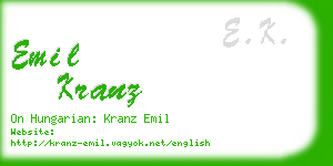 emil kranz business card